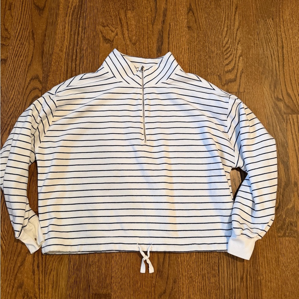 Striped White and Blue Pullover